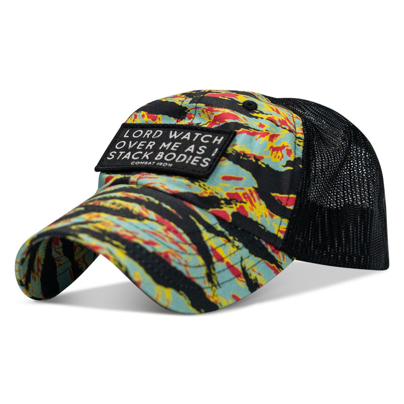 Load image into Gallery viewer, Lord Watch Over Me As I Stack Bodies Patch Tactical Ripstop Mesh Snapback Hat

