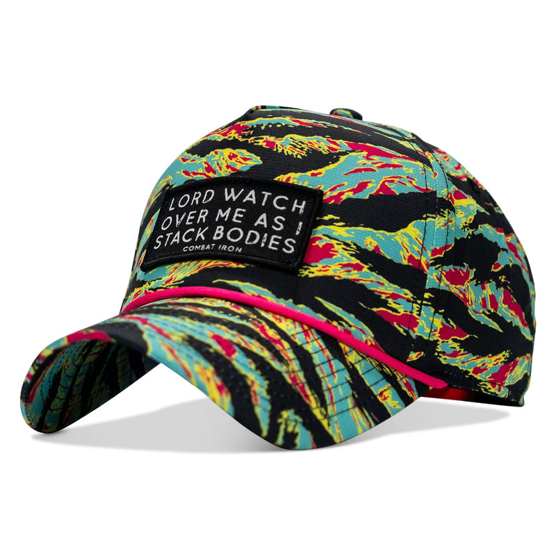 Load image into Gallery viewer, Lord Watch Over Me As I Stack Bodies Patch Waterproof Weekender Snapback
