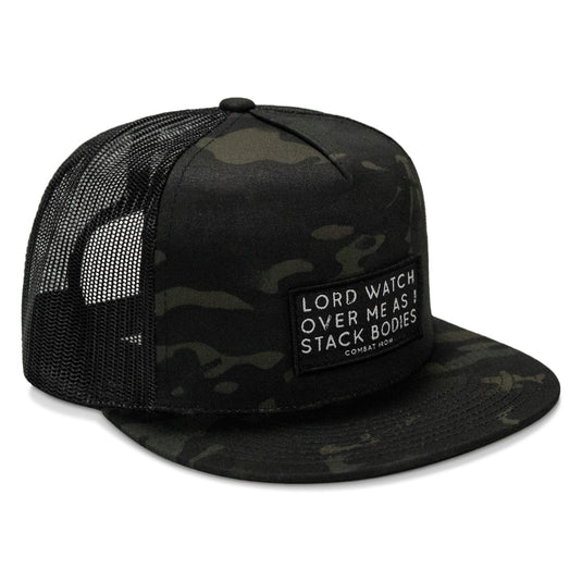 Lord Watch Over Me As I Stack Bodies Patch Flatbill SnapBack Hat