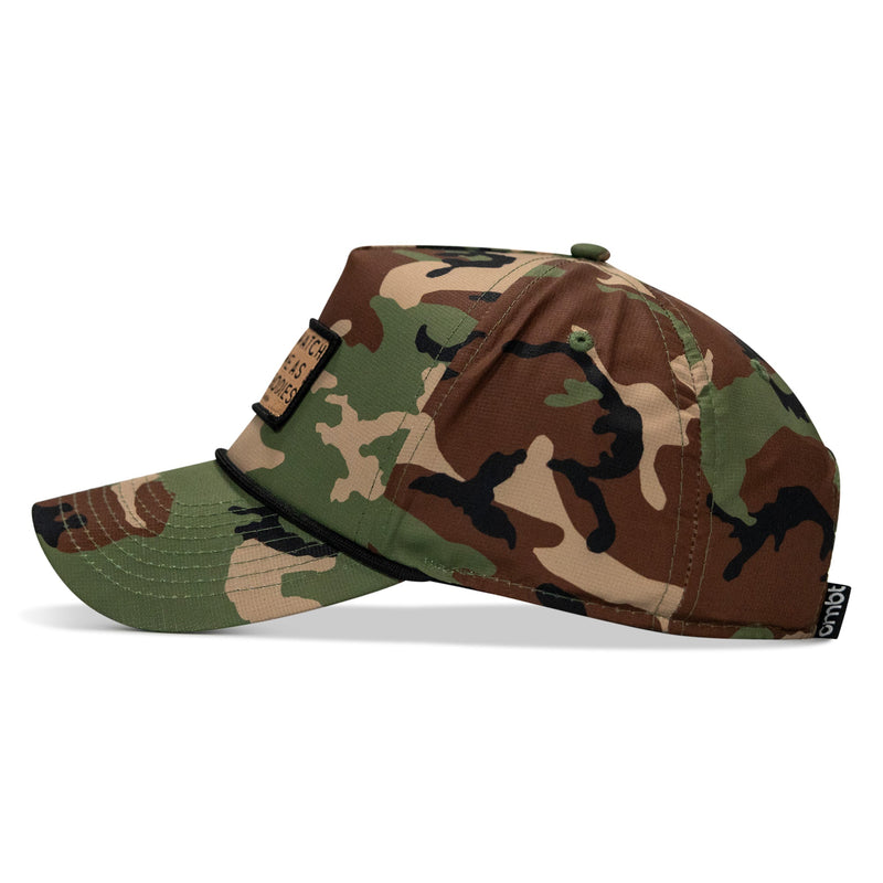 Load image into Gallery viewer, Lord Watch Over Me As I Stack Bodies (Tan) Patch Waterproof Weekender Snapback
