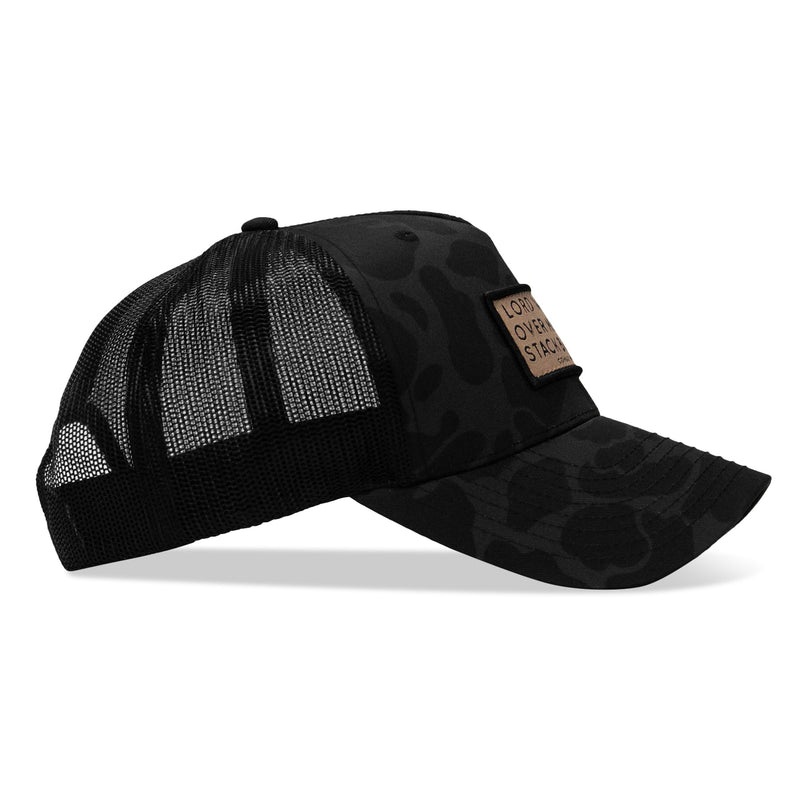 Load image into Gallery viewer, Lord Watch Over Me As I Stack Bodies Tan Patch Snapback Hat
