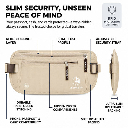 Travel Money Belt + RFID Sleeves