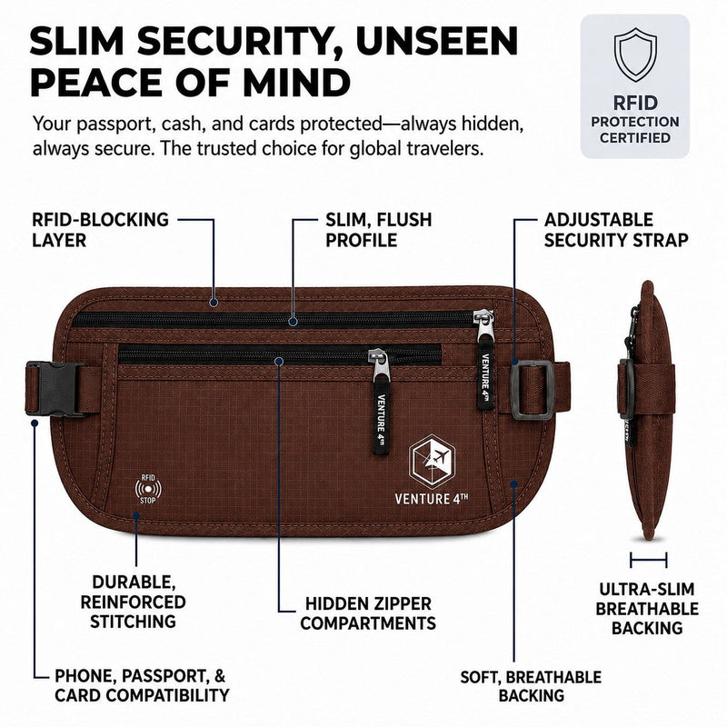 Load image into Gallery viewer, Travel Money Belt + RFID Sleeves
