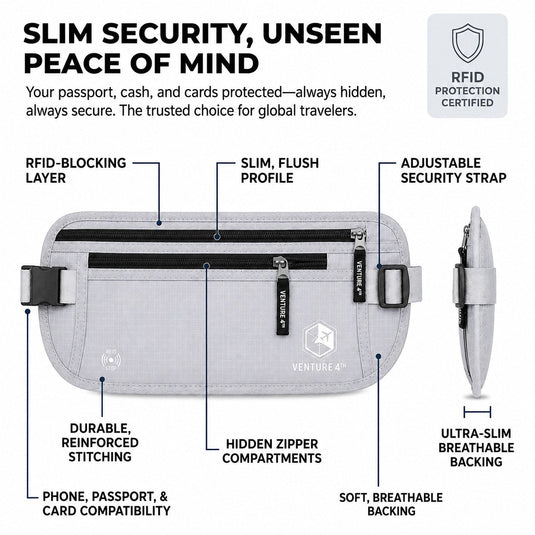 Travel Money Belt + RFID Sleeves