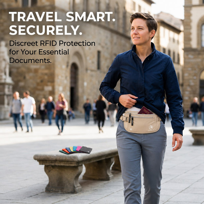 Load image into Gallery viewer, Travel Money Belt + RFID Sleeves
