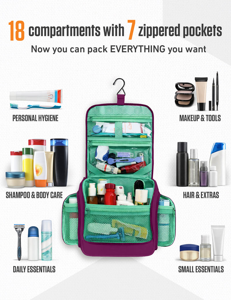 Load image into Gallery viewer, Hanging Travel Toiletry Bag
