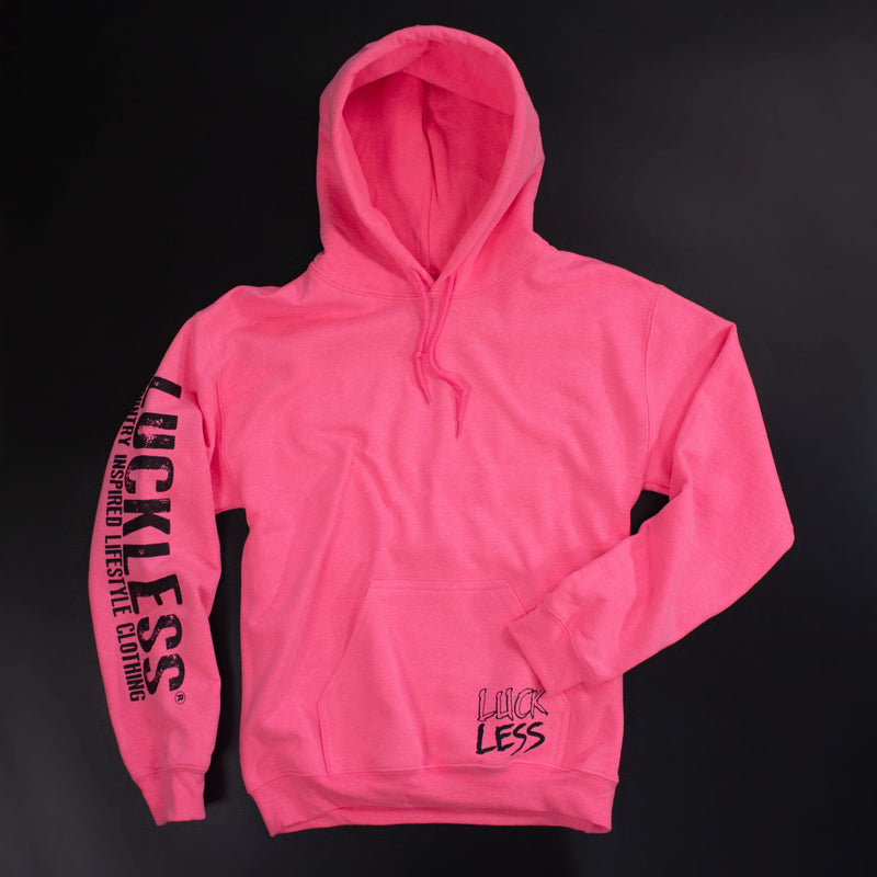 Load image into Gallery viewer, Look Pretty Play Dirty Hoodie | Neon Pink
