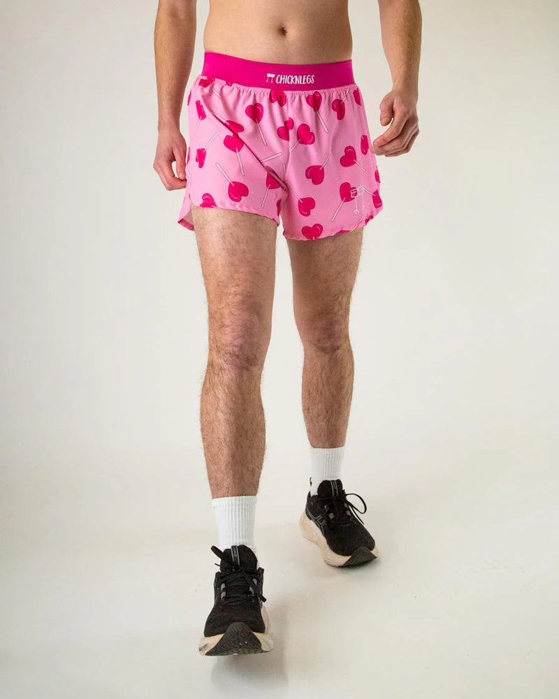 Load image into Gallery viewer, Men&#39;s Valentine&#39;s LUV POPS 4&quot; Half Split Shorts (Pink)
