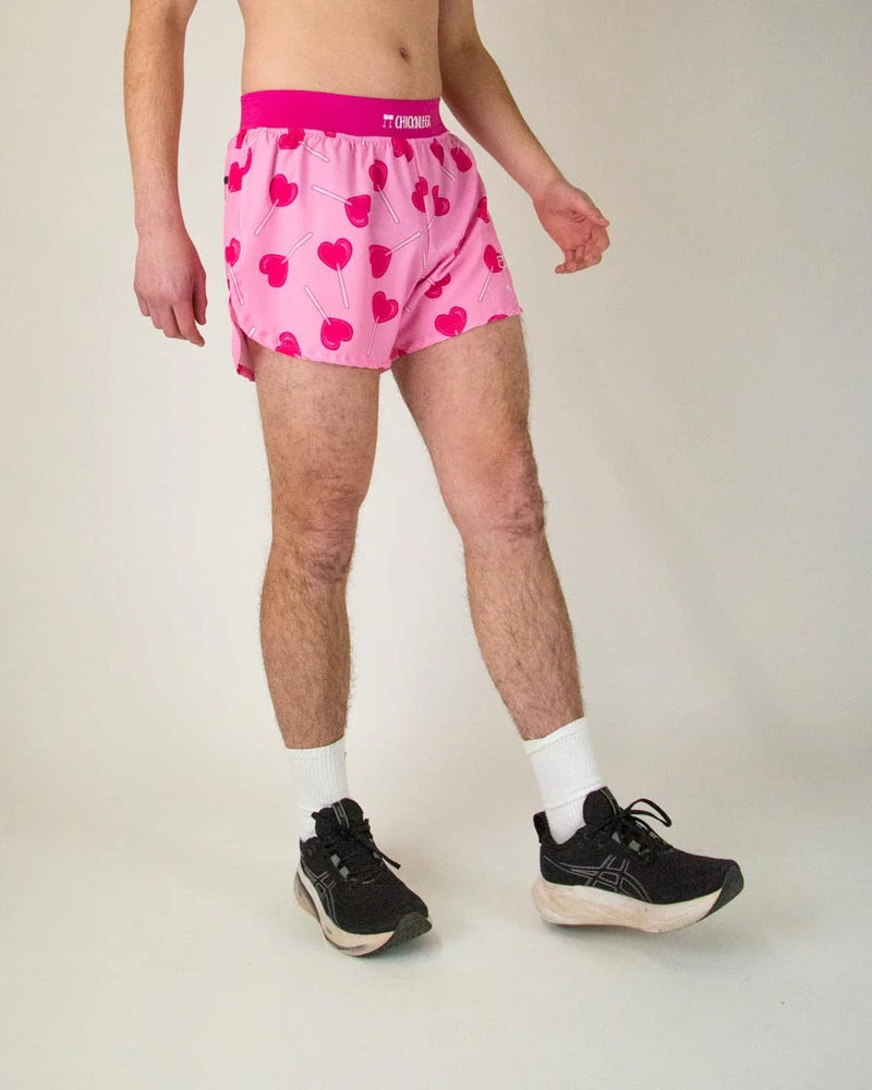 Load image into Gallery viewer, Men&#39;s Valentine&#39;s LUV POPS 4&quot; Half Split Shorts (Pink)
