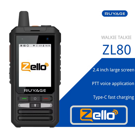 Ruyage ZL80 Touch Screen Zello Push-to-Talk 4G LTE PoC Two Way Radio