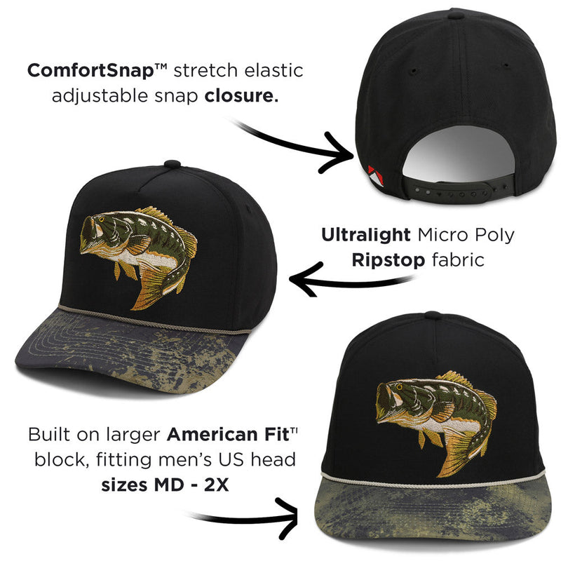 Load image into Gallery viewer, Largemouth Bass 5-Panel Trucker Rope Cap
