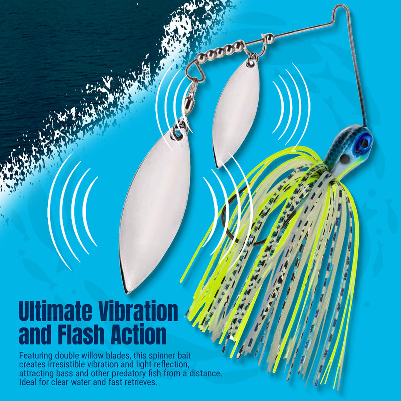 Load image into Gallery viewer, Reaction Tackle Lead Double Willow Blade Spinnerbait Jigs (3-Pack)
