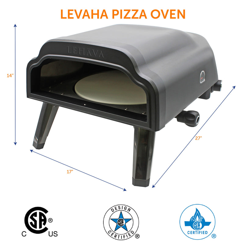 Load image into Gallery viewer, Flame King Outdoor Portable 14-inch Propane Pizza Oven Gas 360 Degree Rotating Stone
