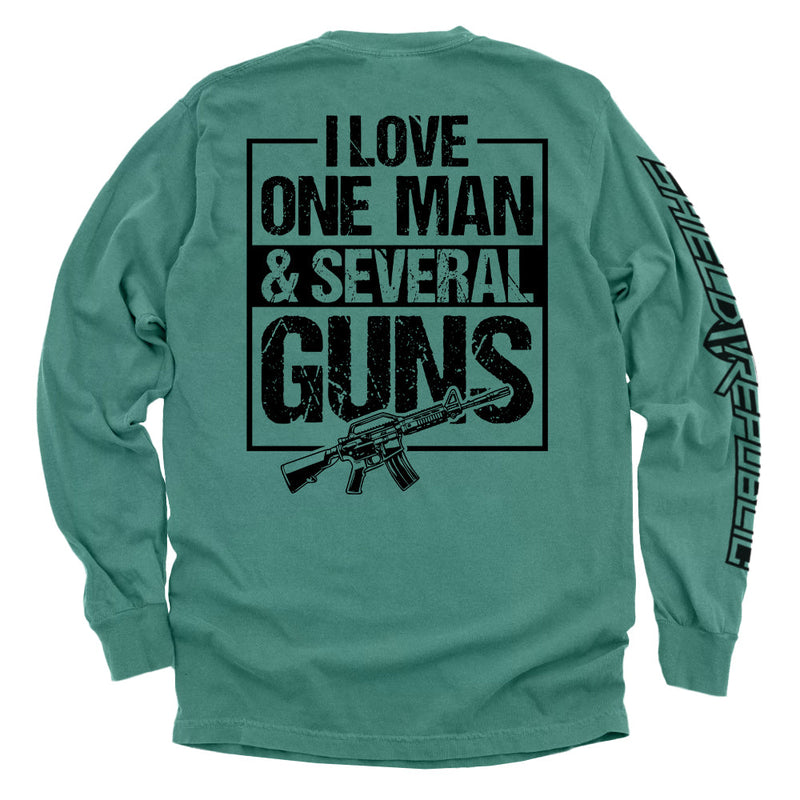 Load image into Gallery viewer, I Love One Man &amp; Several Guns (Back Print)
