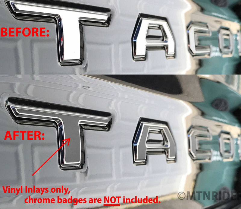 Load image into Gallery viewer, Premium Cast Vinyl Decal Inlays for 2016-2026 Tacoma Tailgate Letters

