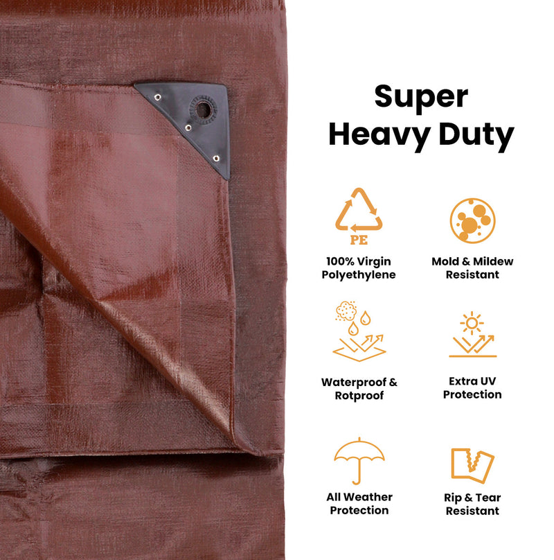 Load image into Gallery viewer, Super Heavy Duty Poly Tarp Cover Thick 16 Mil, 8 oz
