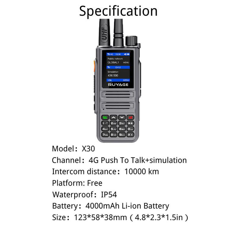 Load image into Gallery viewer, Ruyage X30 Dual Mode Long Range Radio Analog + 4G LTE PTT Walkie Talkie
