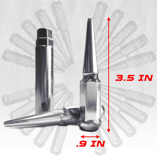 3/8-24 Extended Spike Lug Nuts - 60 Degree Taper Seat
