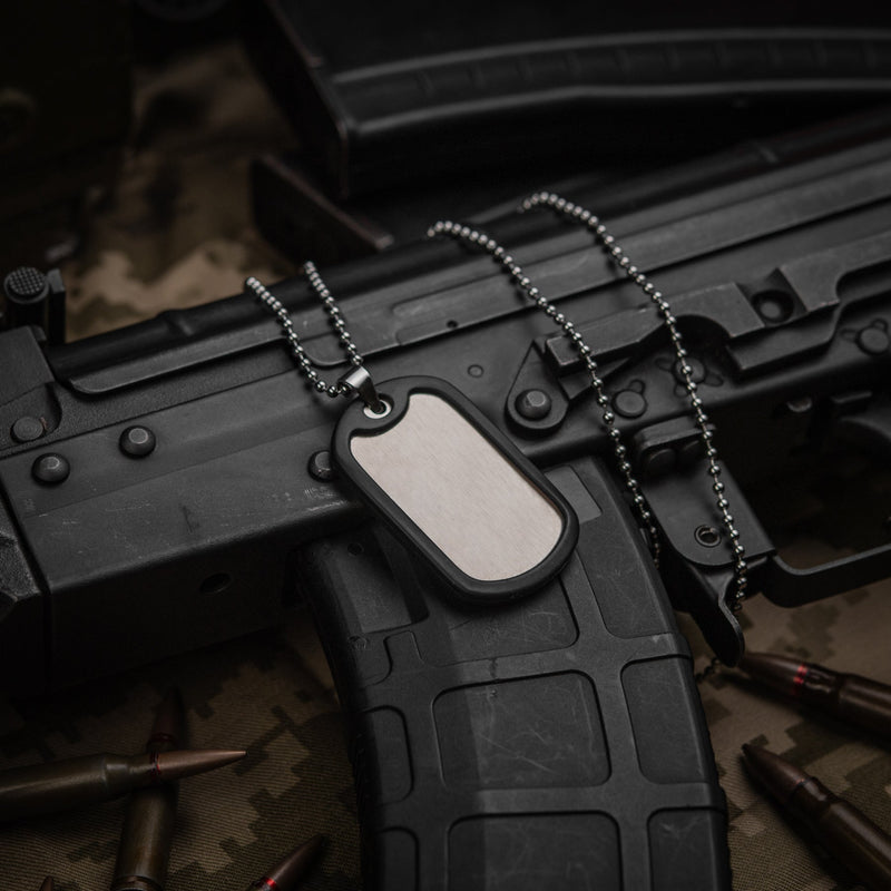 Load image into Gallery viewer, M-Tac Military Dog Tag with Rubber Silencer
