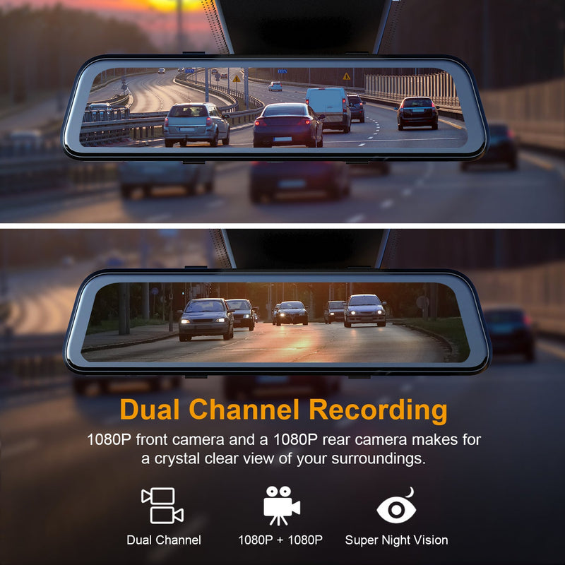 Load image into Gallery viewer, Rexing M2 Smart BSD ADAS Dual Mirror Dash Cam 1080p (Front+Rear) with GPS
