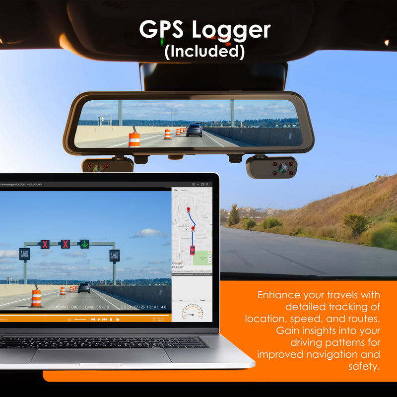 Load image into Gallery viewer, Rexing M4 4-CHANNEL MIRROR DASH CAM 12” Touch Screen Mirror Dash Cam, 1080p with GPS
