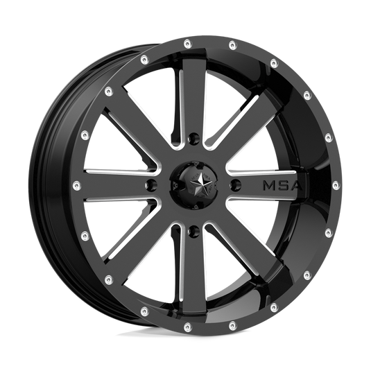 Msa Offroad Wheels M34 Flash Gloss Black Milled