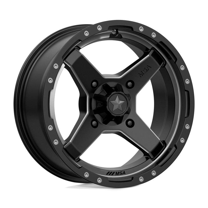 Load image into Gallery viewer, Msa Offroad Wheels M39 Cross Satin Black Titanium Tint
