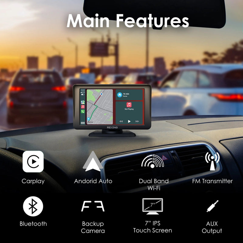 Load image into Gallery viewer, REXING W1 Multimedia Receiver W/ Backup Camera
