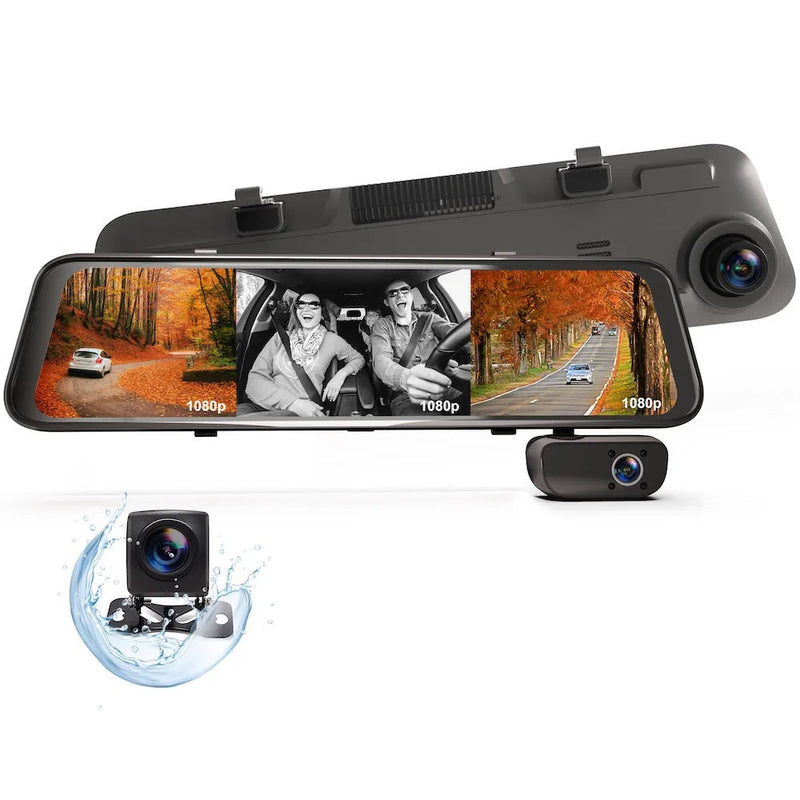Load image into Gallery viewer, Rexing M3 3 Channel 1080p Front +1080p Cabin +1080p Rear Mirrored Dash Cam w/ GPS
