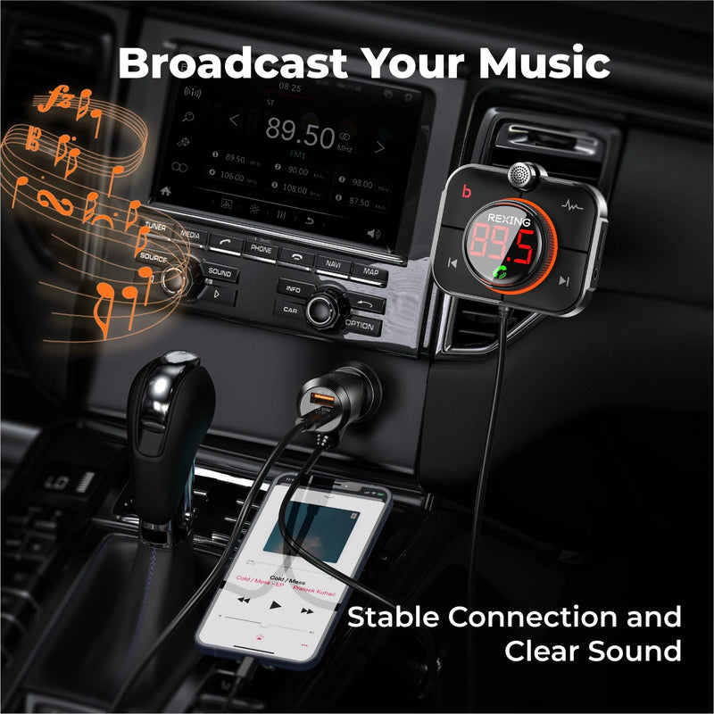 Load image into Gallery viewer, Rexing FMT2 FM Transmitter Car Charger w/Bluetooth 5.0
