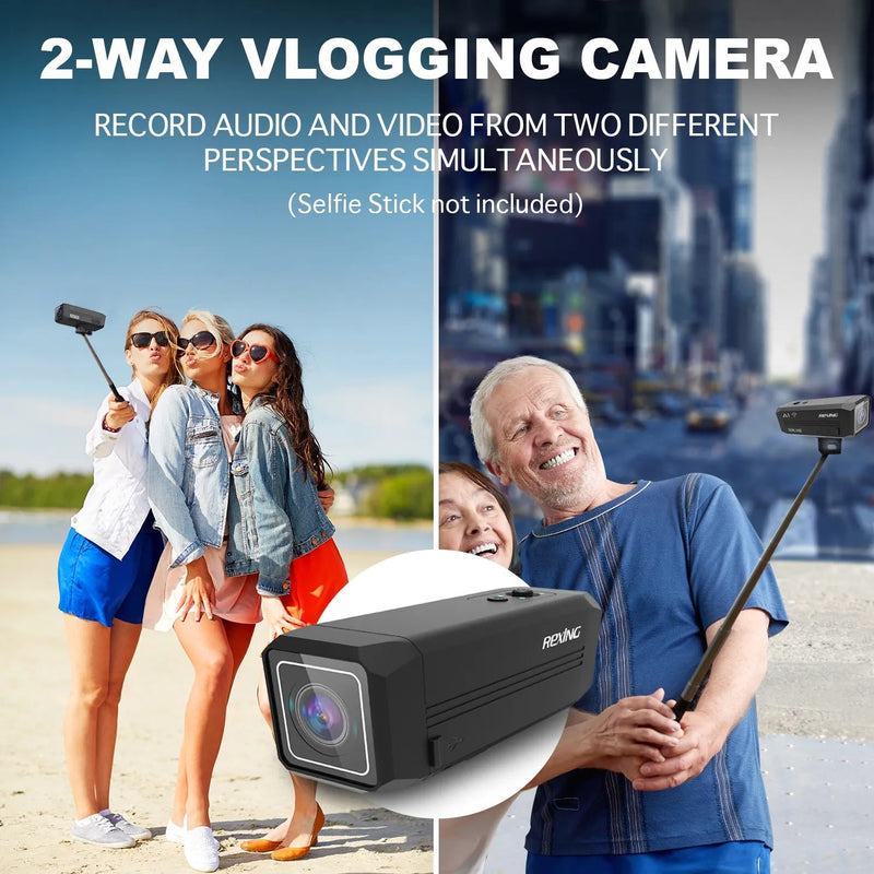 Load image into Gallery viewer, Rexing A1 Two Way Action Camera Front &amp; Back 1080p@30fps with Wi-Fi Connect
