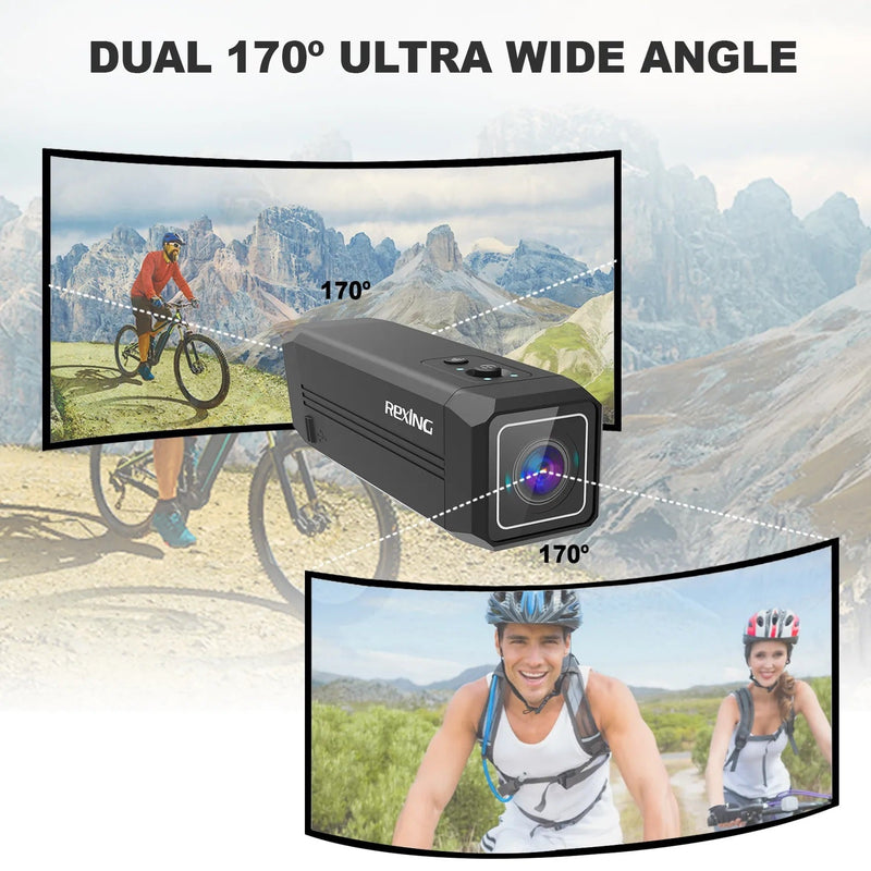 Load image into Gallery viewer, Rexing A1 Two Way Action Camera Front &amp; Back 1080p@30fps with Wi-Fi Connect
