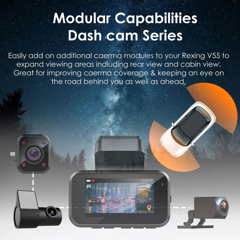 Load image into Gallery viewer, Rexing Rear View Camera For V55 Premium 4K Modular Capabilities Car Dash Cam

