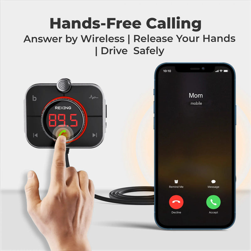 Load image into Gallery viewer, Rexing FMT2 FM Transmitter Car Charger w/Bluetooth 5.0
