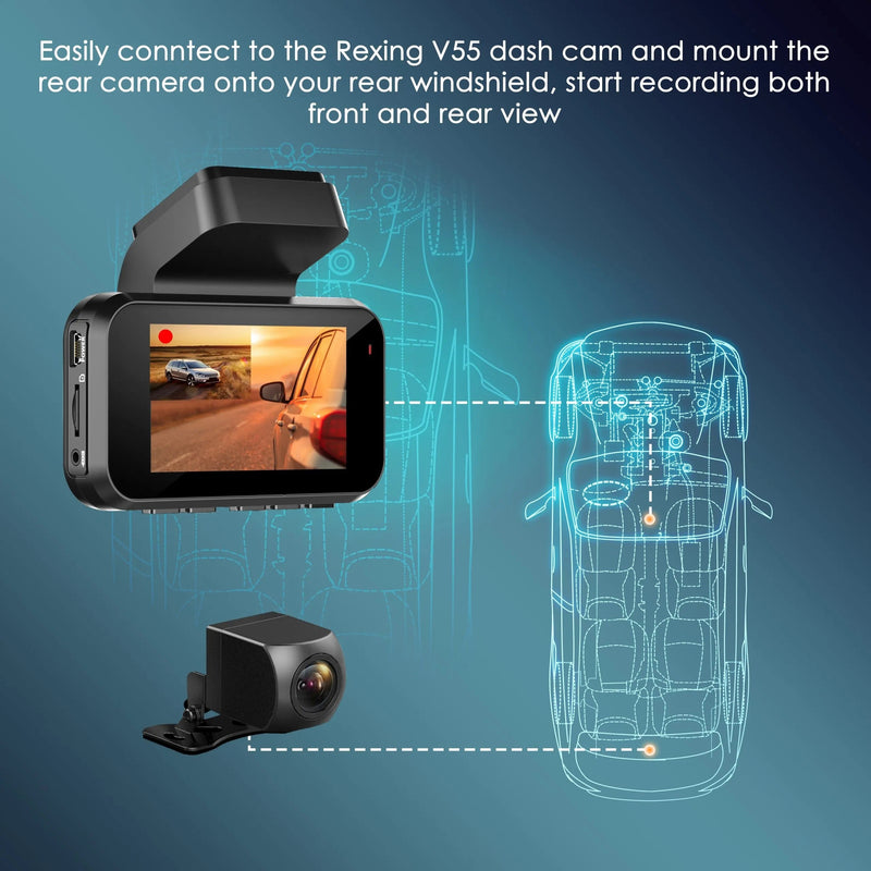 Load image into Gallery viewer, Rexing Waterproof Rear View Camera For V55 Premium 4K Modular Capabilities Car Dash Cam
