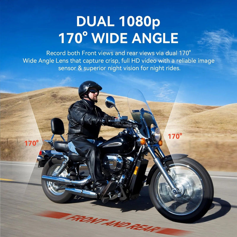 Load image into Gallery viewer, Rexing MTC1 Dual Camera Front and Rear 1080p Motorcycle Dash Cam with WiFi and GPS
