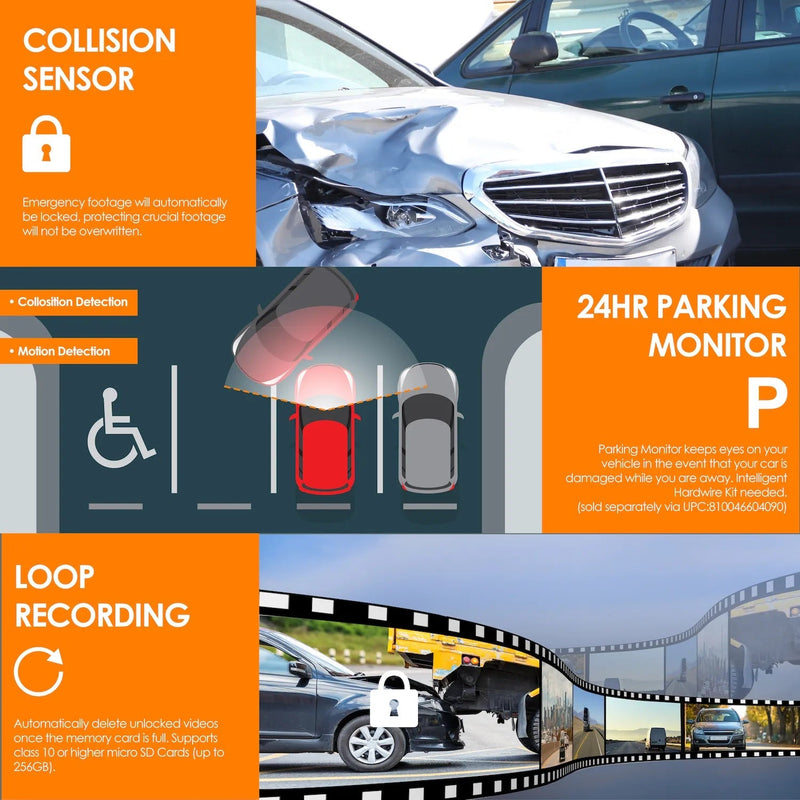 Load image into Gallery viewer, Rexing V2 PRO AI Dash Cam, 3-Channel Front/Cabin/Rear 1080p Recording with Wi-Fi and GPS
