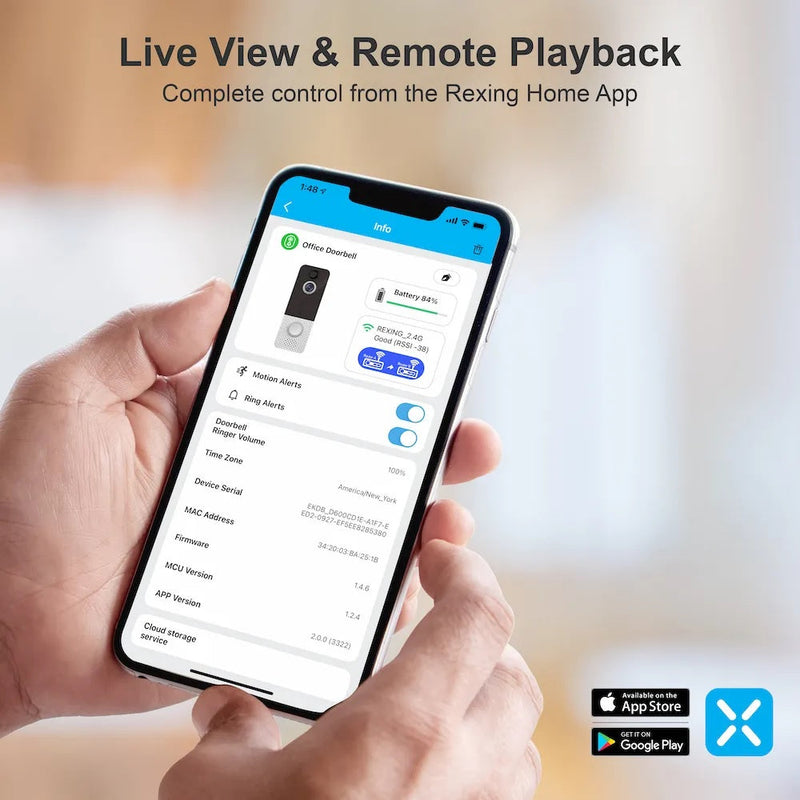 Load image into Gallery viewer, Rexing SDB1 + Free 2 Year Warranty Smart Wireless Video Doorbell Camera 1080p Recording with WiFi
