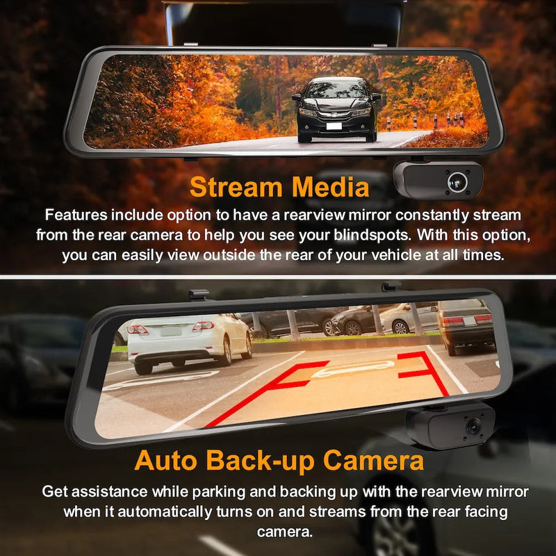 Load image into Gallery viewer, Rexing M3 3 Channel 1080p Front +1080p Cabin +1080p Rear Mirrored Dash Cam w/ GPS

