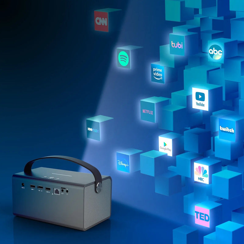 Load image into Gallery viewer, Rexing PV7 Pro Smart DLP Projector 600ANSI with 3D Projection, Wi-Fi, Bluetooth
