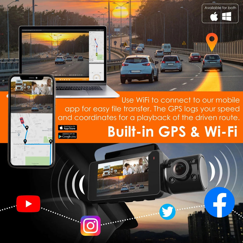 Load image into Gallery viewer, Rexing V33 3 Channel 1440p+1440p+1440p Front, Cabin and Rear Camera Dashcam with Built-in Wi-Fi &amp; GPS
