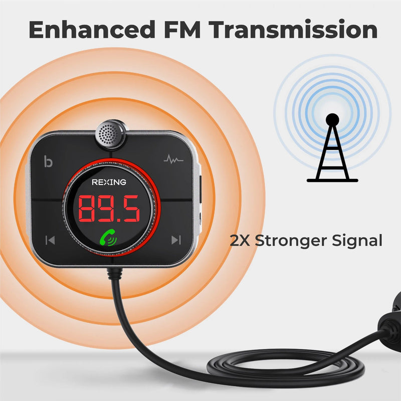 Load image into Gallery viewer, Rexing FMT2 FM Transmitter Car Charger w/Bluetooth 5.0

