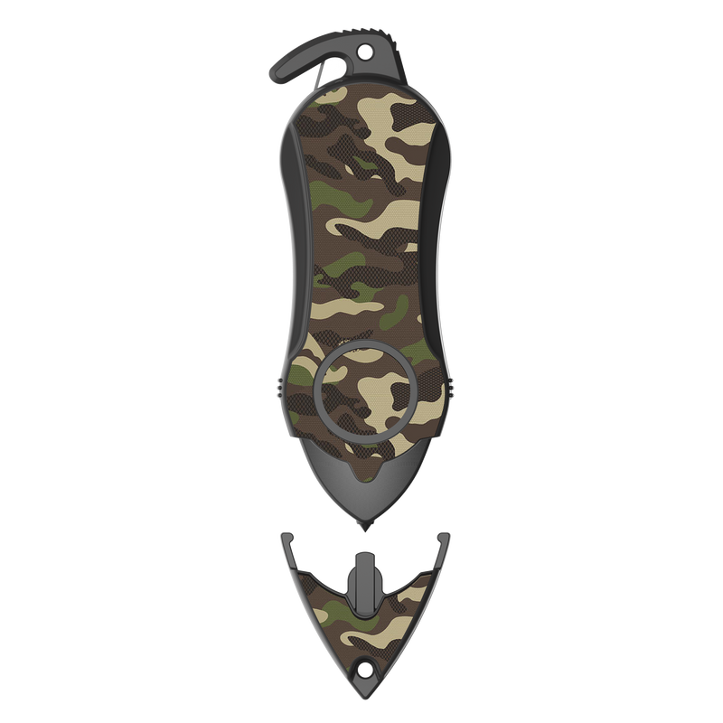 Load image into Gallery viewer, Stinger Personal Safety Alarm Keychain Emergency Tool: Siren Alarm, Seat Belt Cutter, Glass Breaker (Camouflage Green)
