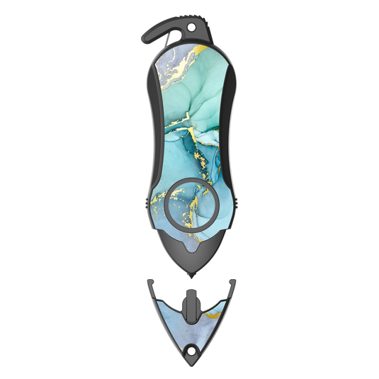 Personal Alarm keychain Safety Emergency Tool (Green Marble)