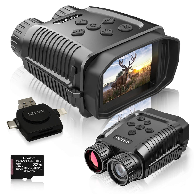 Load image into Gallery viewer, REXING B1 Mini – 1080p Night Vision Mini Digital Binoculars – Travel Infrared Binoculars Save Image And Video w/ Viewing Screen, High-Tech Hunting Gear
