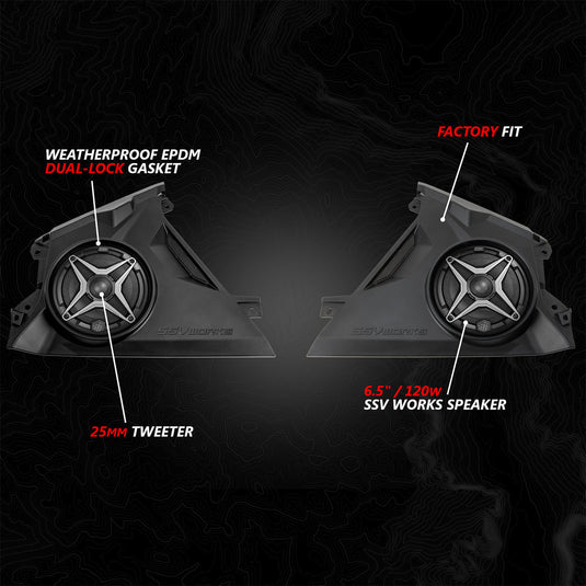 2024-2026 Can-Am® Maverick R Front-Dash 6.5" Speaker-Panels