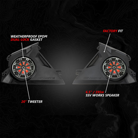 2024-2026 Can-Am® Maverick R, Phase-6 K-Spec 1650watt 6-Speaker Stereo System with Kicker Horns
