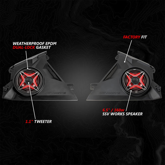 2024-2026 Can-Am® Maverick R, Phase-5 V-Spec 1650watt 6-Speaker Stereo System