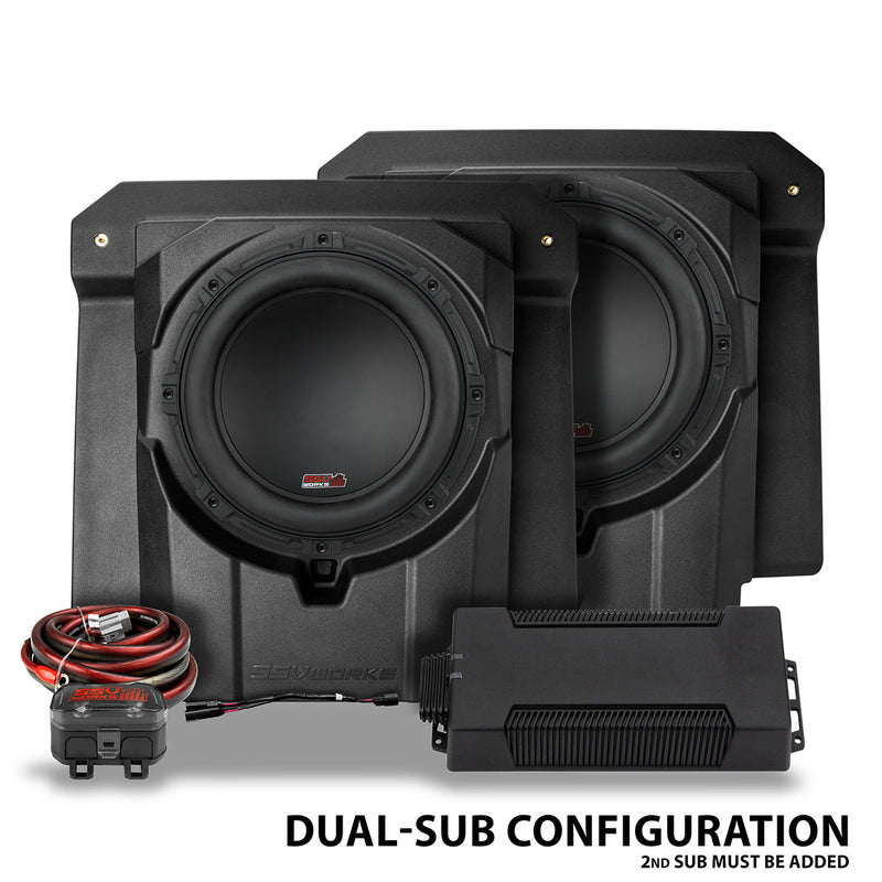 Load image into Gallery viewer, SSV Works Dual Subwoofer add-on for CanAm Maverick R with factory JL Overhead
