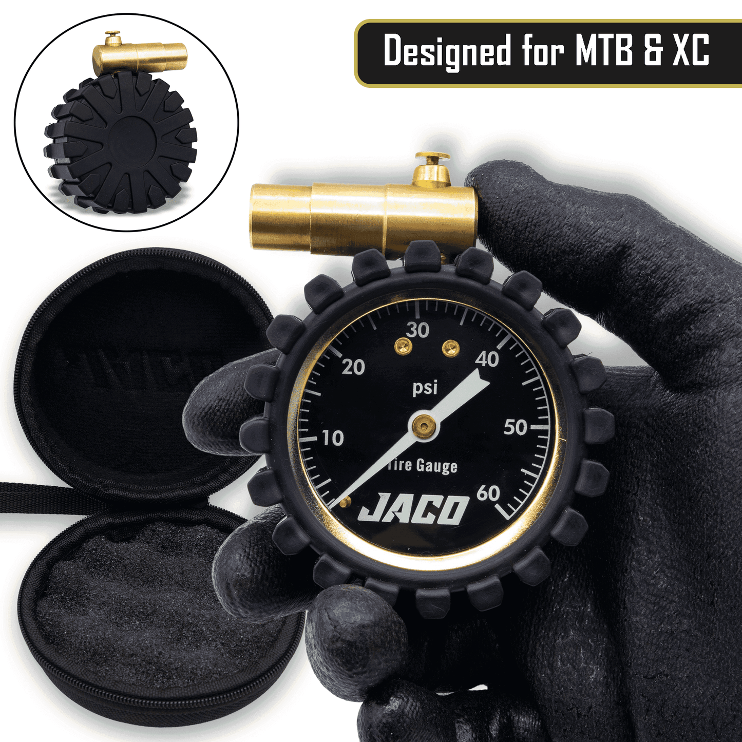 MBX-60 Presta Tire Pressure Gauge for Bikes (Max 60 PSI) | MTB & XC Series - Skoutley Outdoors LLC